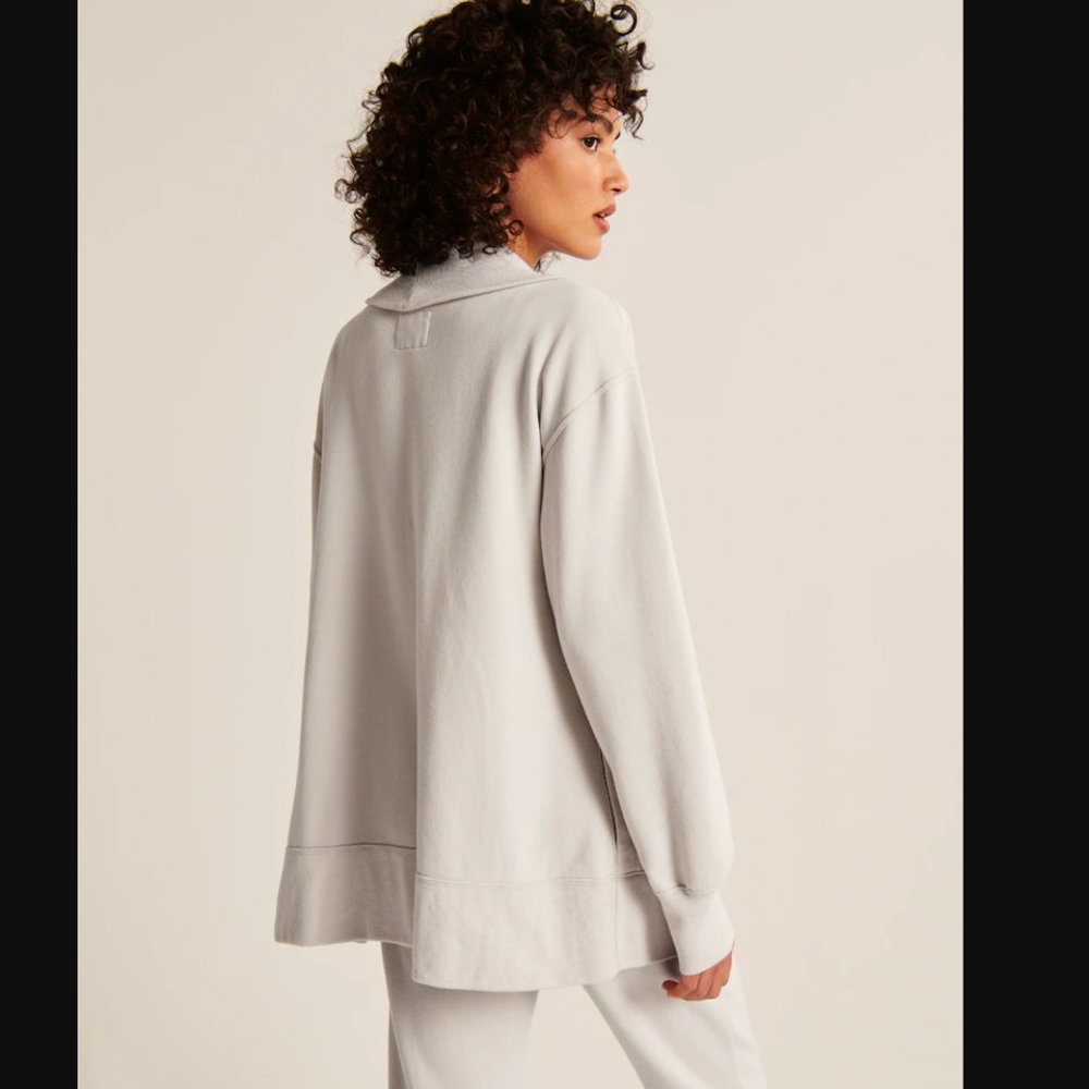 NWT Abercrombie & Fitch - Open-Front Fleece Cardigan - Picture 7 of 14